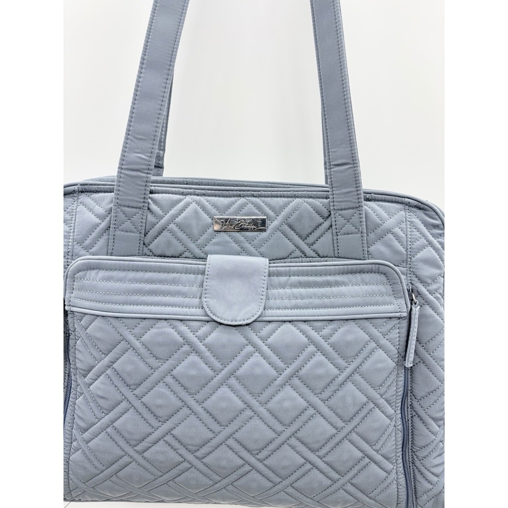 Vera Bradley Quilted Stroll Around Diaper Baby Shoulder Bag in Solid Gray $165 - Picture 2 of 14